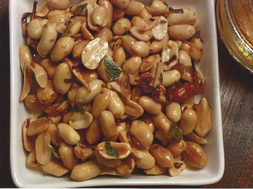 Warm Thai Peanuts on square white tray