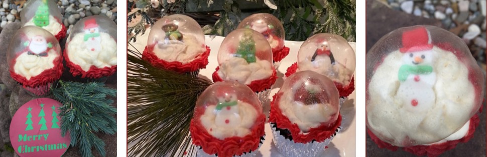 cupcakes for a cause Christmas cupcakes made to resemble snow globes