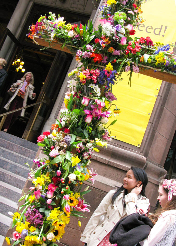 Flowering the Cross outside of Fifth Avenue Presbyterian Church
