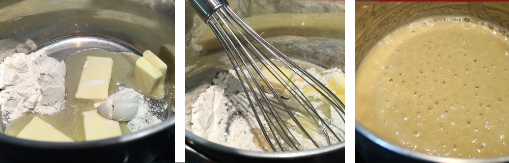 Making a Blond Roux with equal parts flour and fat