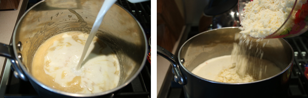 Bechamel Becomes Mornay by adding cheese - two pot shot