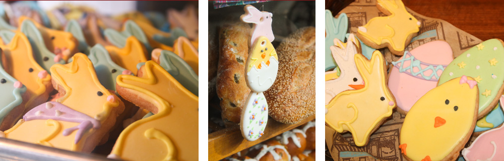 Sweet Treats - Easter cookies: Rabbits and eggs frosted in spring colors