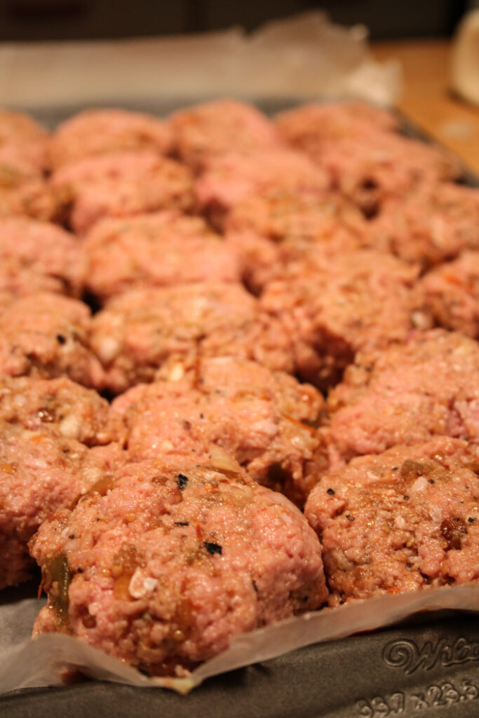 Turkey burger sliders pattied out and waiting for the grill!