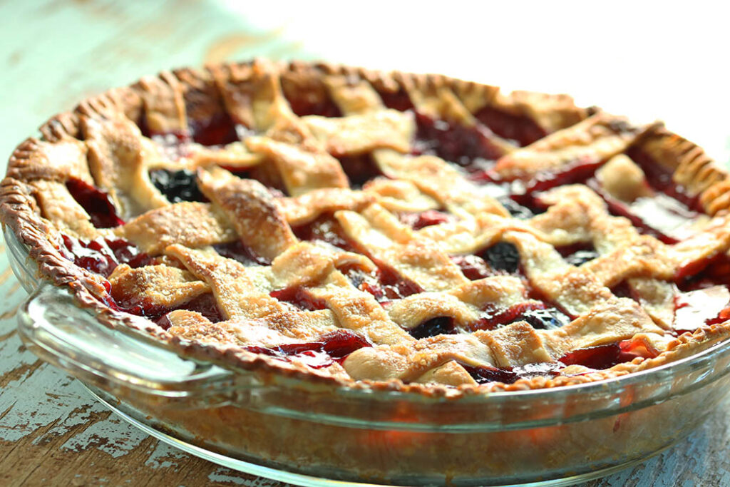 Fresh from the Oven Cherry Pie with lattice crust