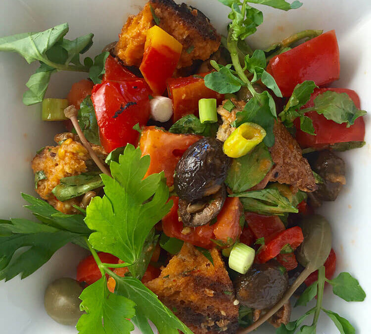 Rustic Tuscan Panzanella Bread Salad: Best-Ever Bread Salad with Peak of the Season Tomatoes