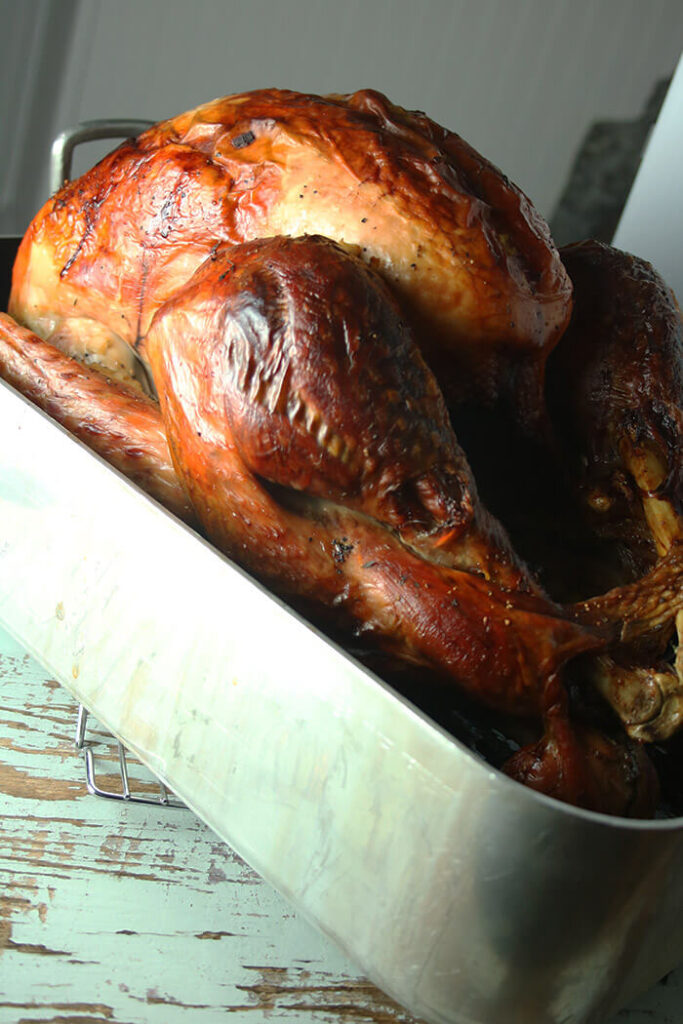 Roast Turkey Perfection in the roasting pan