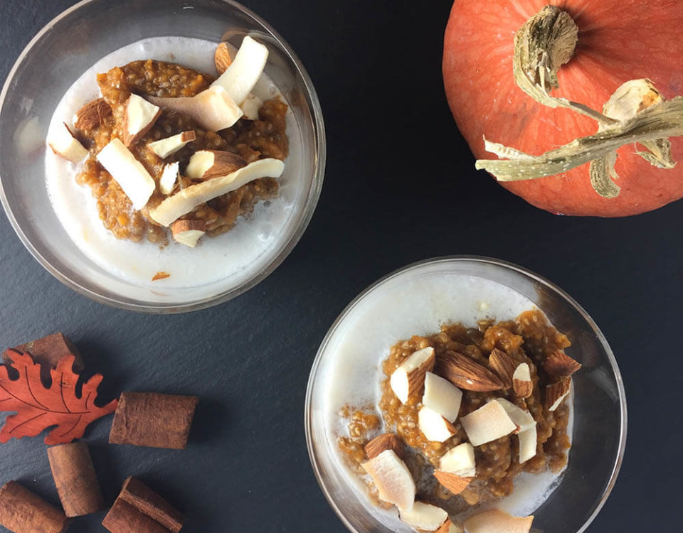 Pumpkin Chia Pudding - Chopped Almonds & Toasted Coconut