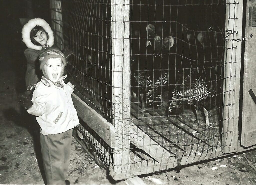 I\'ll take that one. Katy and Richard at the local turkey farm circa 1961