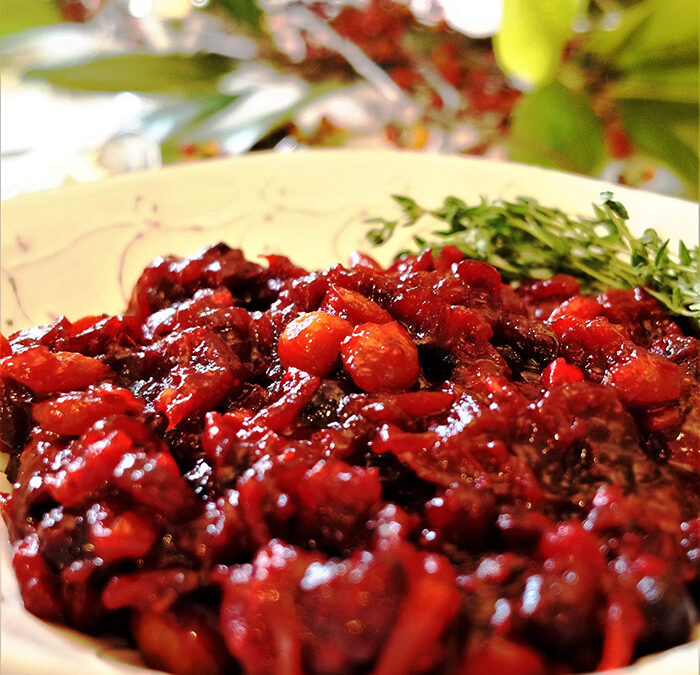 Spiced Cranberry Ginger Kumquat Chutney