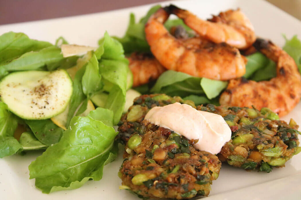 Chickpea Fritters with Chili Dipping Sauce