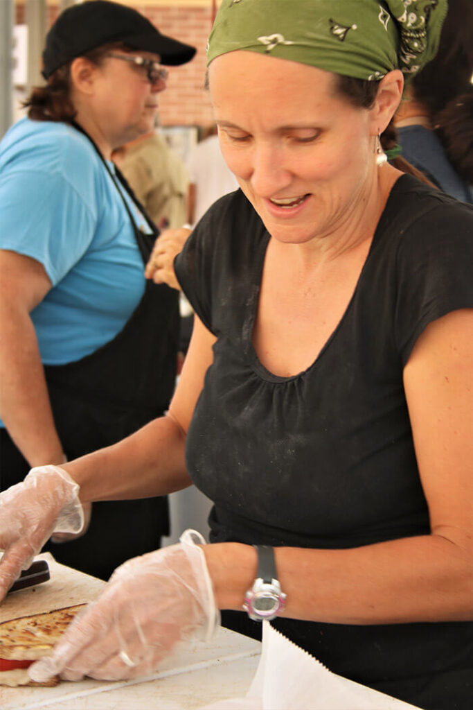 Hiilde on the Line at Laughing Tree Farmer\'s Market stand