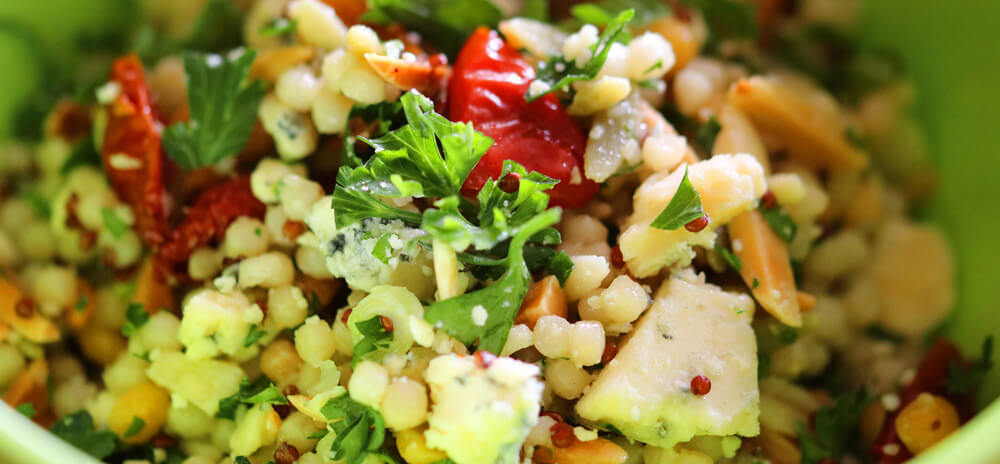 Harvest Grains Salad with Deflt Cheese and Oven-Dried Tomatoes