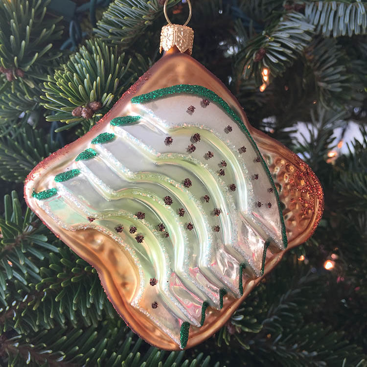 Avocado Toast Christmas tree ornament