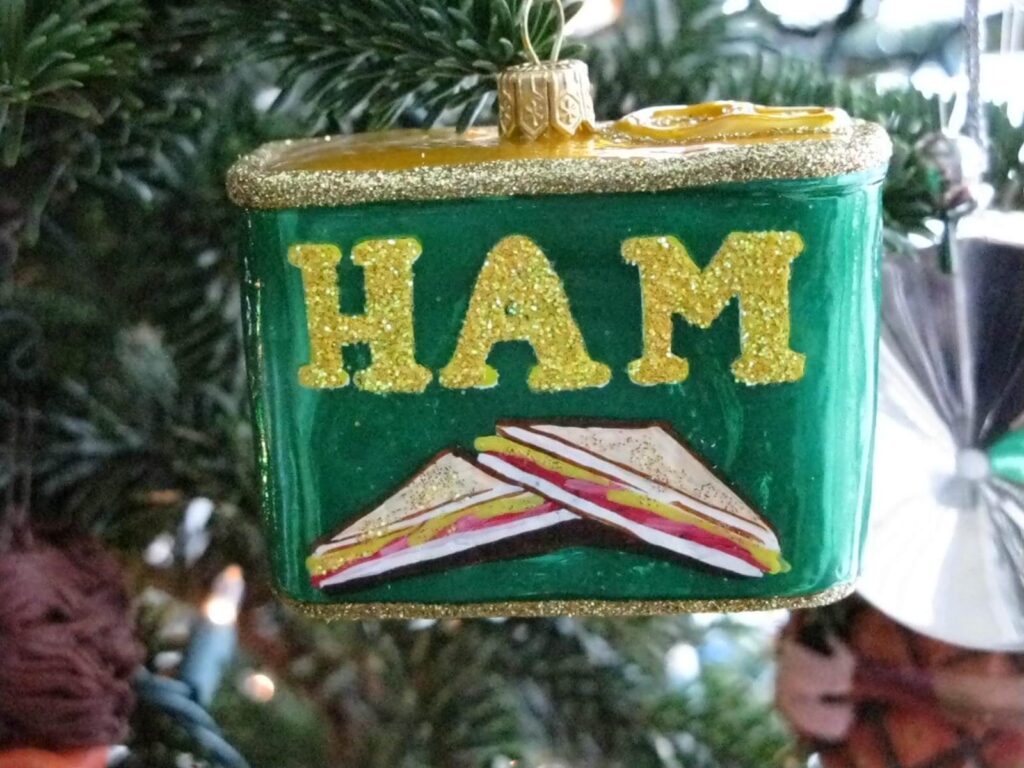 Can of Ham a la spam tree ornament