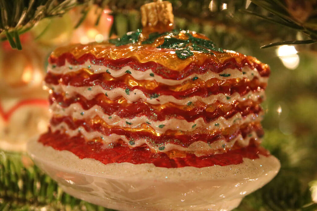 Lasagna Slice on a plate ornament
