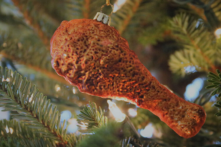 Chicken leg christmas tree ornament