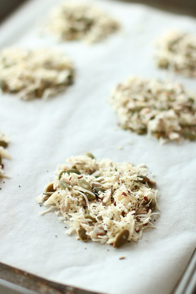 Cheese Crisp into the Oven