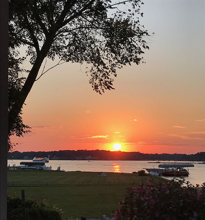 sunset over spring lake, Michigan