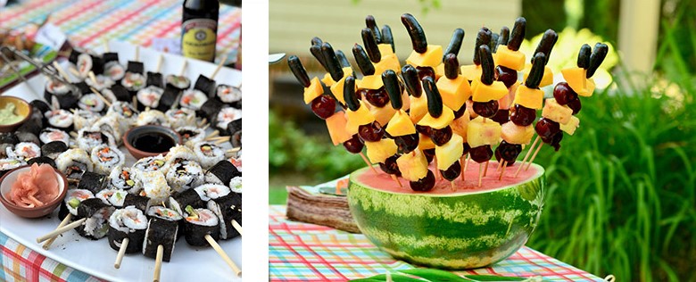 Boozy Fruit and Sushi on a Stick