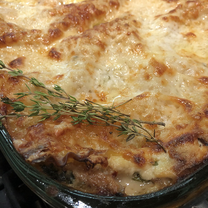 Shiitake Kale Lasagna Fresh From the Oven