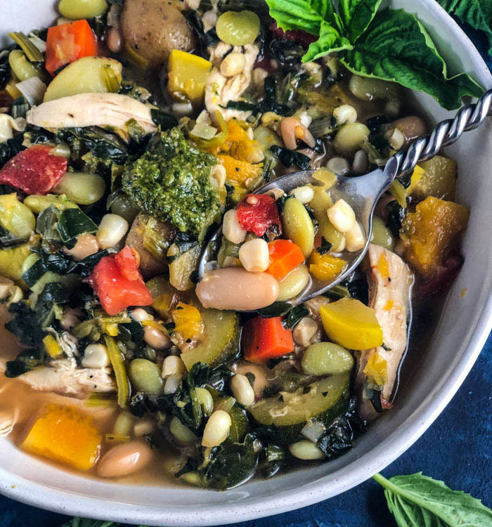 Hearty, Healthy Vegetable Soup with Chicken