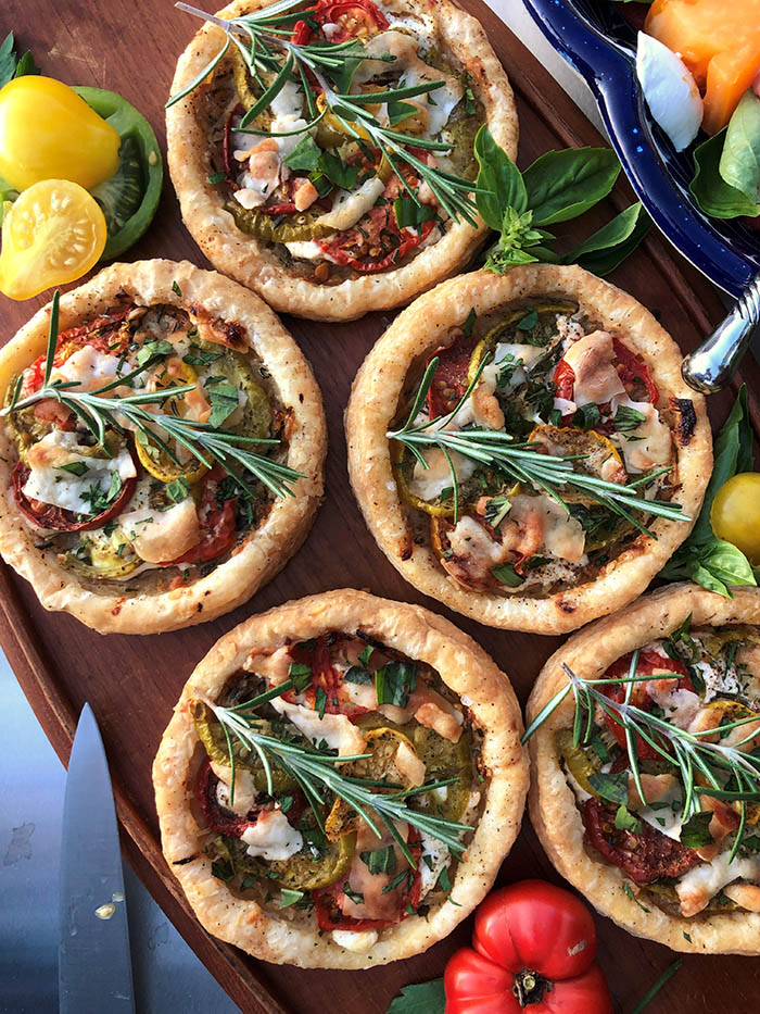 Goat cheese & Heirloom Tomato Tarts