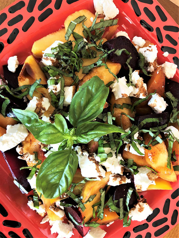 Roasted Beet, Peach and Goat Cheese Salad